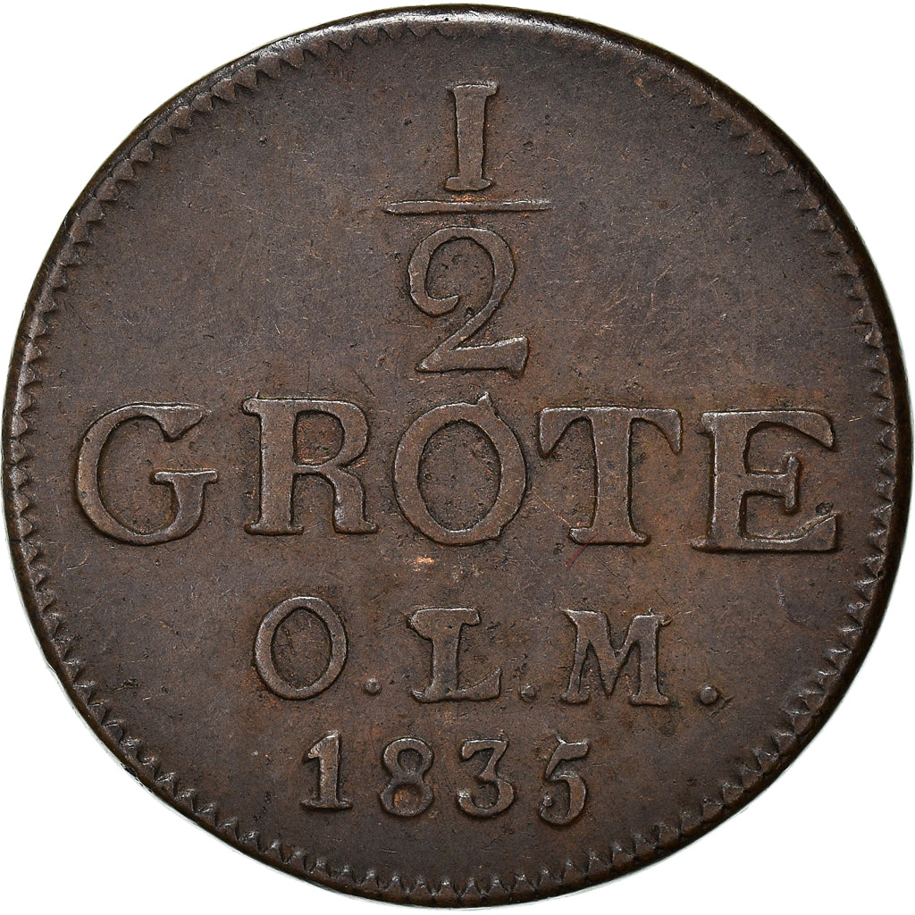 Coin, German States, OLDENBURG, Paul Friedrich August, 1/2 Groten, 1835