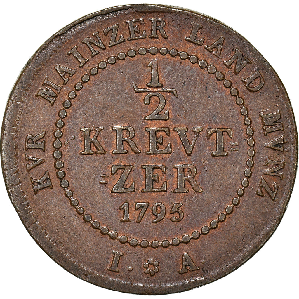 Moneta, Stati tedeschi, MAINZ, Friedrich Karl Josef, 1/2 Kreutzer, 1795, BB