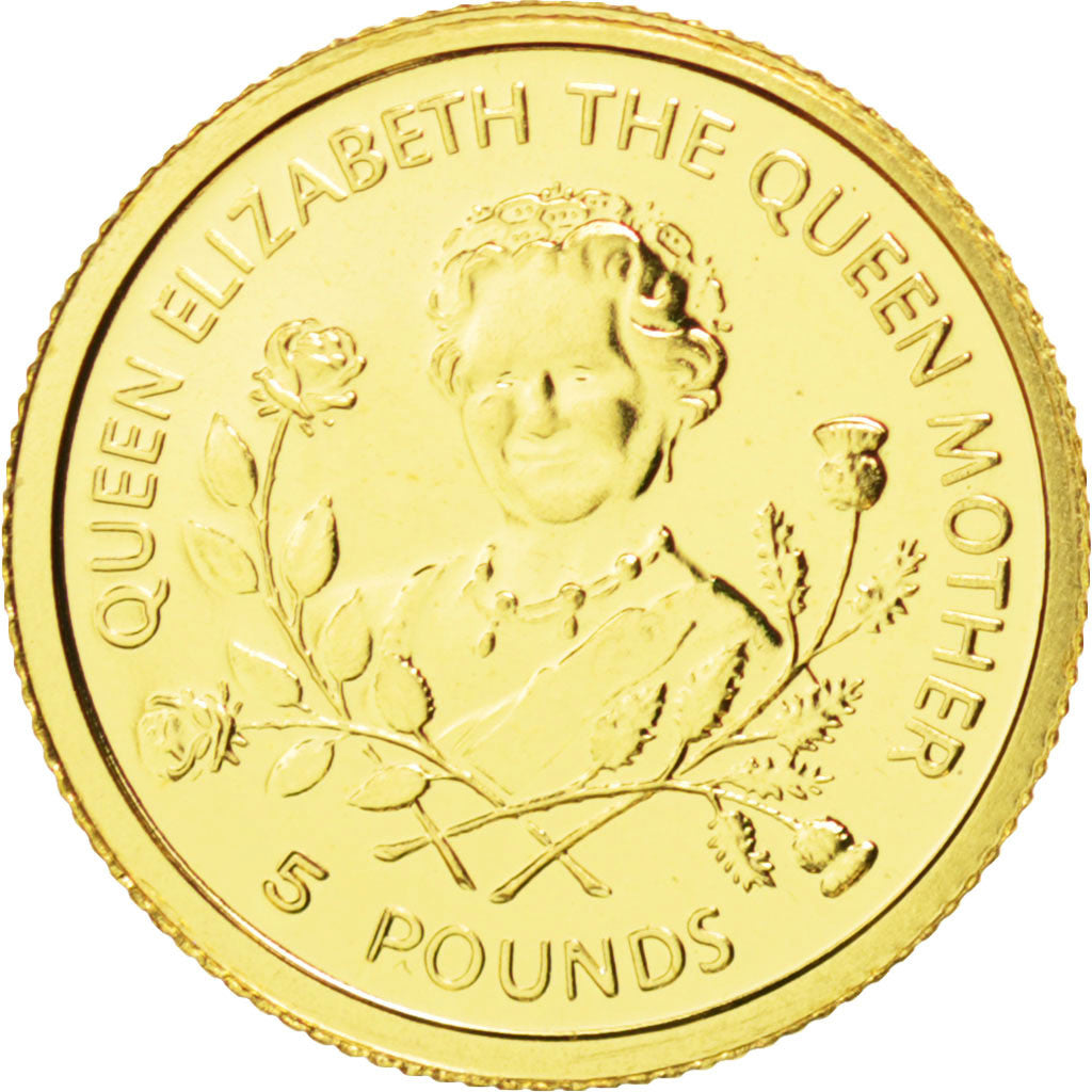 Coin, Guernsey, Elizabeth II, 5 Pounds, 1998, MS(65-70), Gold, KM:115