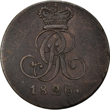 Coin, German States, HANNOVER, Georg IV, Pfennig, 1826, EF(40-45), Copper