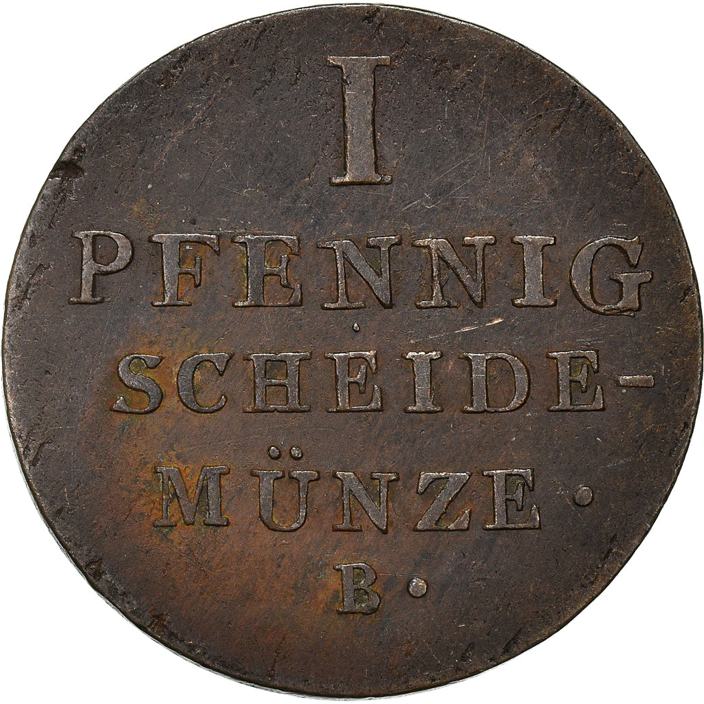 Coin, German States, HANNOVER, Georg IV, Pfennig, 1826, EF(40-45), Copper
