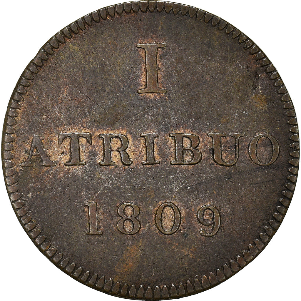 Münze, Deutsch Staaten, FRANKFURT AM MAIN, Atribuo, 1809, SS, Kupfer, KM:Tn2