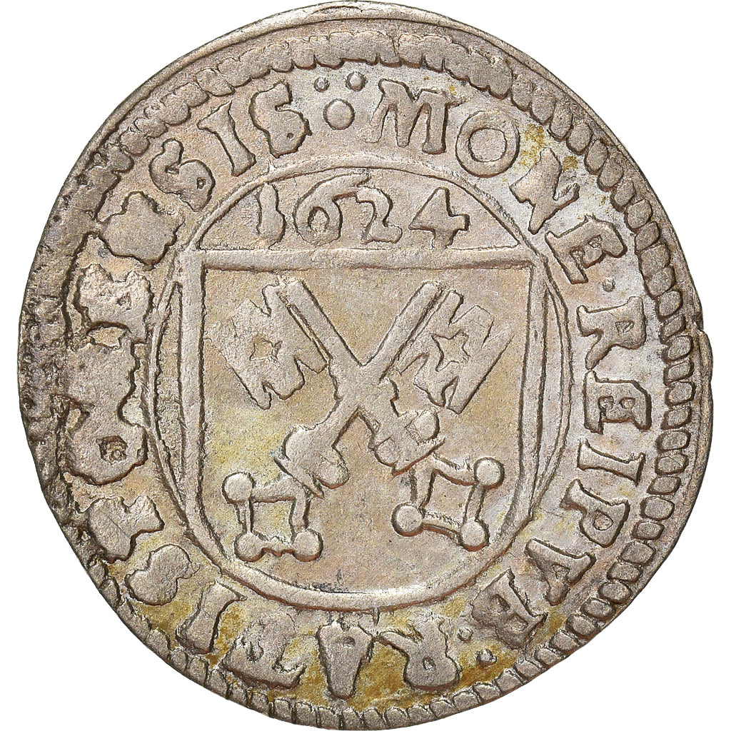 Coin, German States, REGENSBURG, 2 Kreuzer, Halbbatzen, 1624, EF(40-45), Silver