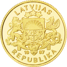 Münze, Latvia, 10 Latu, 1995, STGL, Gold, KM:42