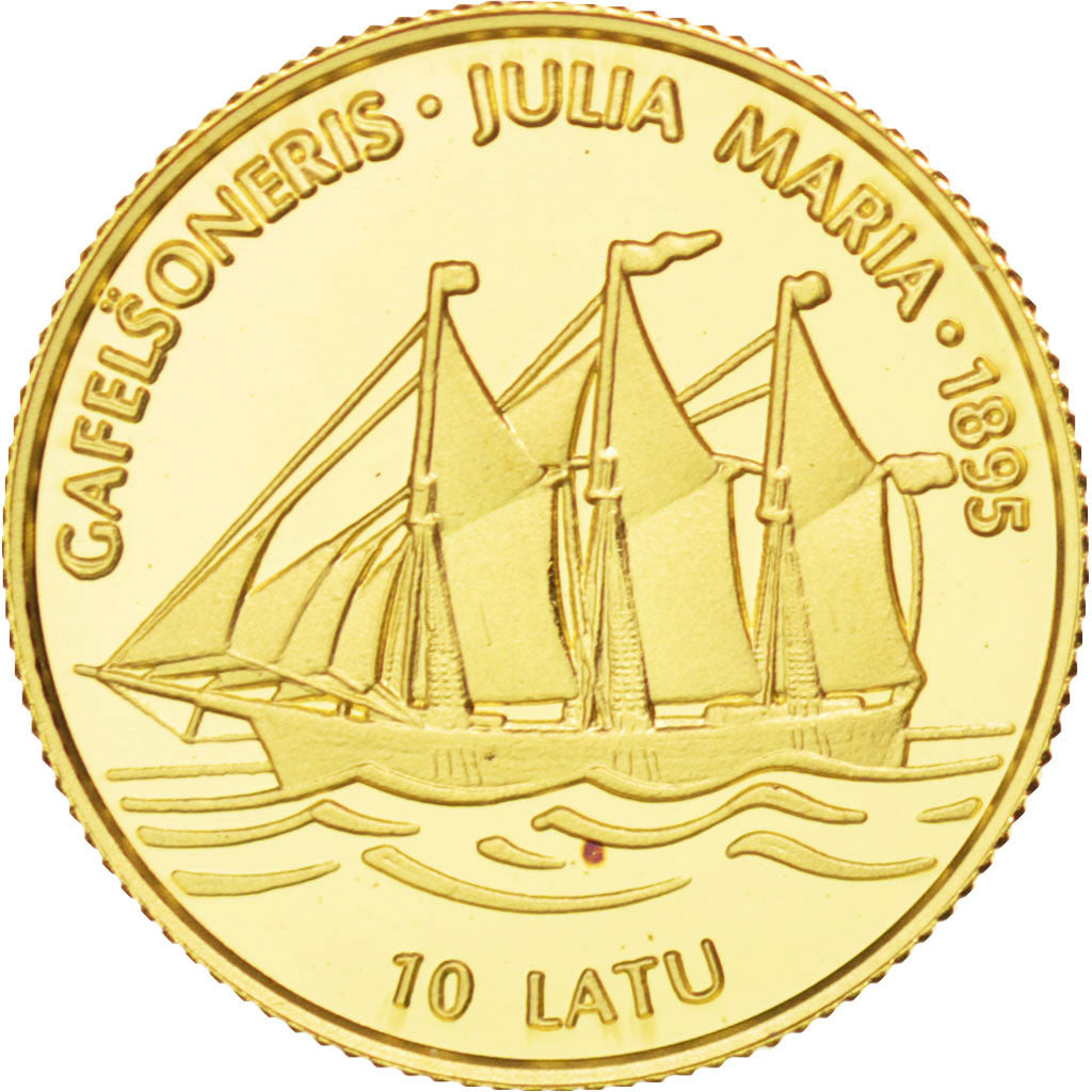 Coin, Latvia, 10 Latu, 1995, MS(65-70), Gold, KM:42