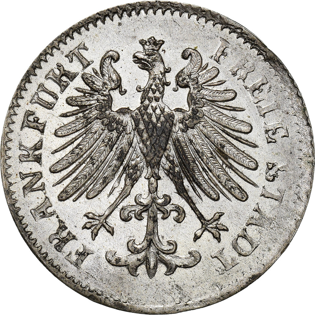 Coin, German States, FRANKFURT AM MAIN, 3 Kreuzer, 1856, AU(55-58), Silver