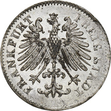Coin, German States, FRANKFURT AM MAIN, 3 Kreuzer, 1856, AU(55-58), Silver