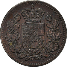 Coin, German States, BAVARIA, Maximilian II, Pfennig, 1865, EF(40-45), Copper
