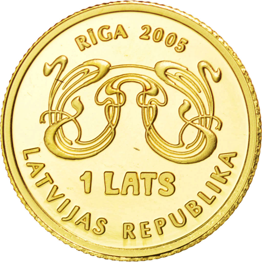 LATVIA, Lats, 2005, Valcambi, KM #81, MS(65-70), Gold, 13.92, 1.25