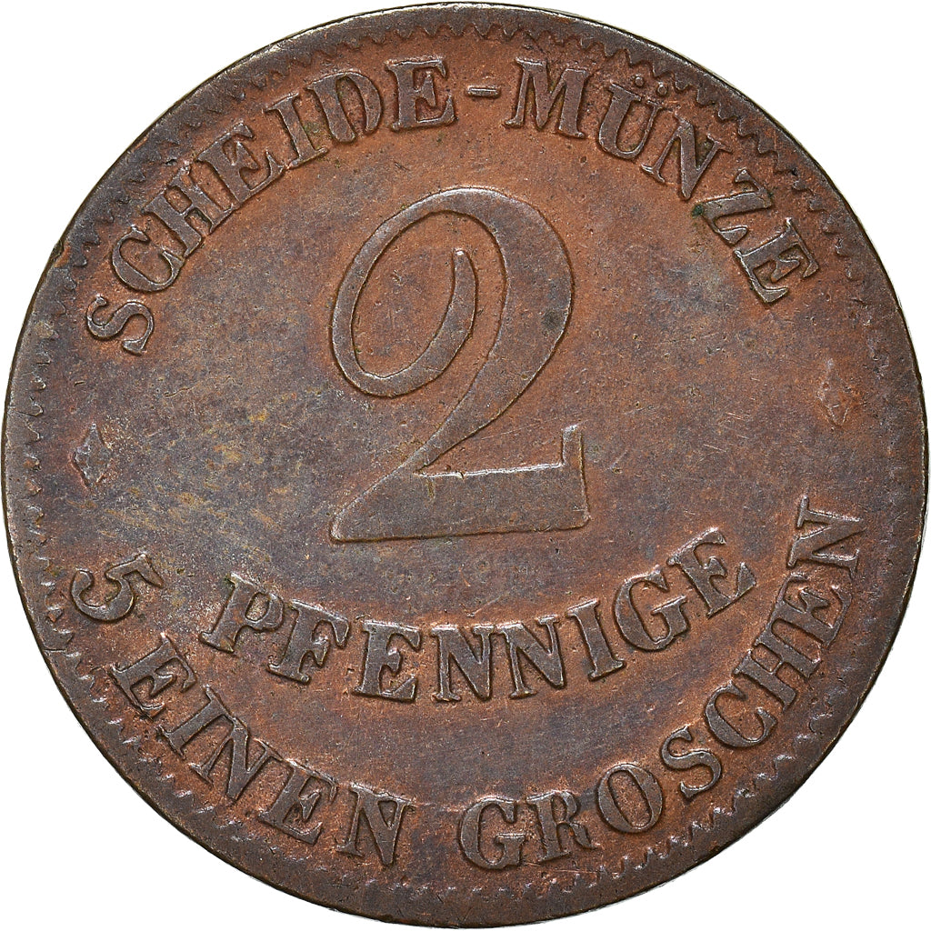 Coin, German States, SAXE-COBURG-GOTHA, Ernst II, 2 Pfennig, 1856, Dresden