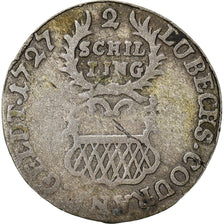 Münze, Deutsch Staaten, LUBECK, 2 Schilling, 1727, S, Silber, KM:142