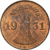 Coin, GERMANY, WEIMAR REPUBLIC, Reichspfennig, 1931, Munich, AU(55-58), Bronze