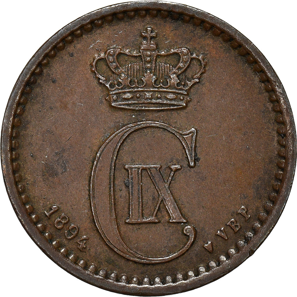 Coin, Denmark, Christian IX, Ore, 1894, Copenhagen, EF(40-45), Bronze, KM:792.2