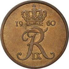 Coin, Denmark, Frederik IX, 5 Öre, 1960, Copenhagen, AU(55-58), Bronze