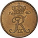 Coin, Denmark, Frederik IX, 5 Öre, 1960, Copenhagen, AU(55-58), Bronze