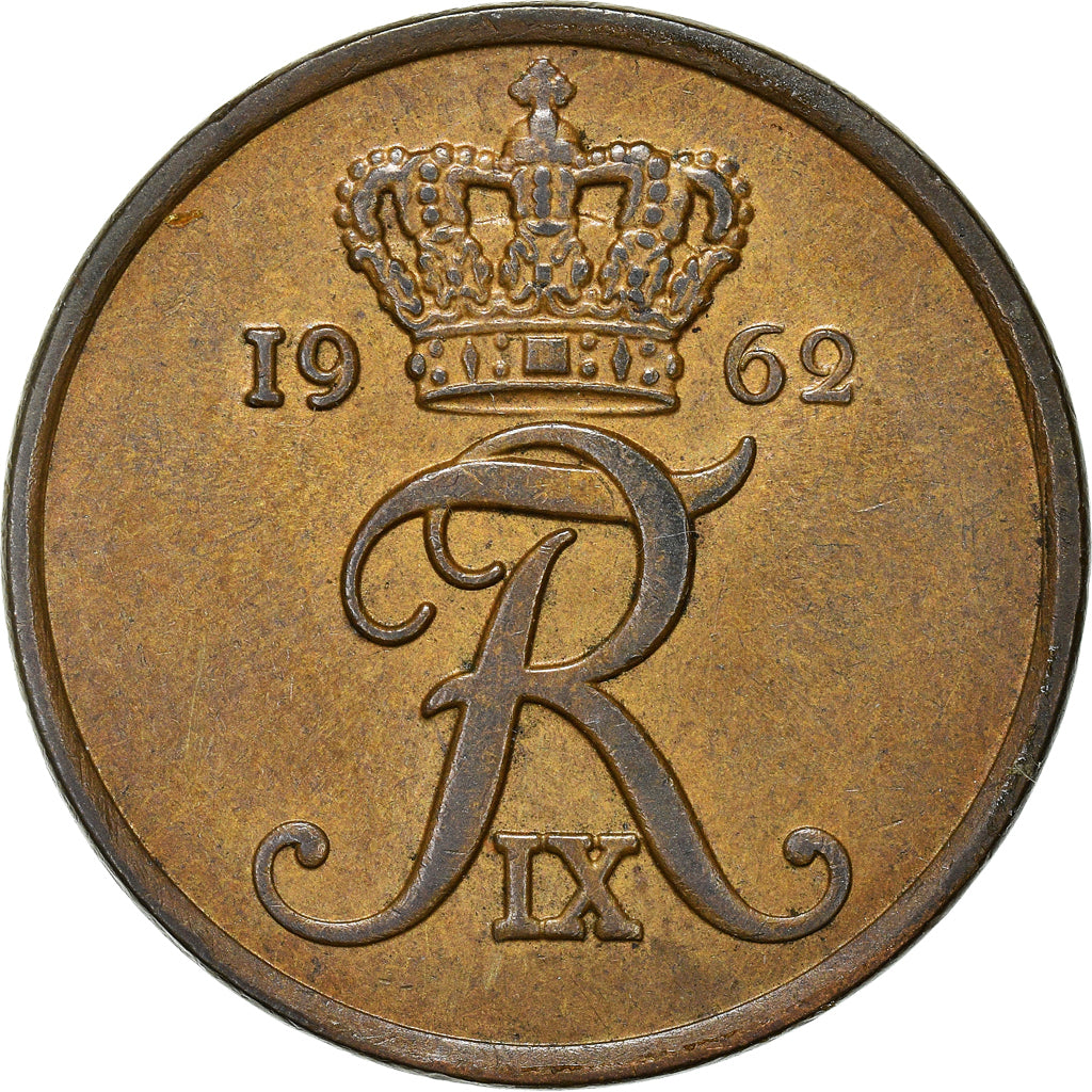 Coin, Denmark, Frederik IX, 5 Öre, 1962, Copenhagen, MS(60-62), Bronze