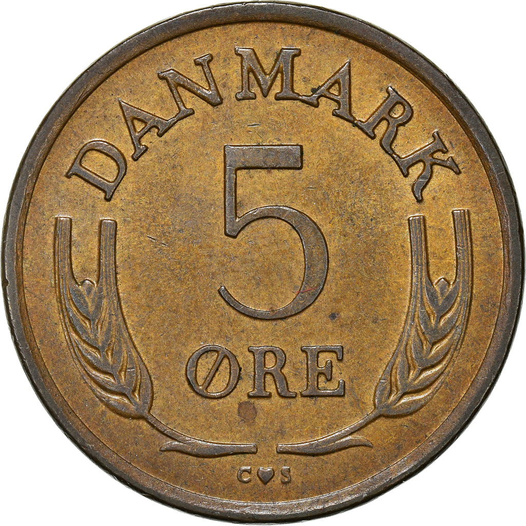 Coin, Denmark, Frederik IX, 5 Öre, 1962, Copenhagen, MS(60-62), Bronze