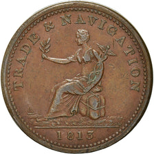 Coin, Canada, Nova Scotia, Trade & Navigation, Penny Token, 1813, AU(50-53)