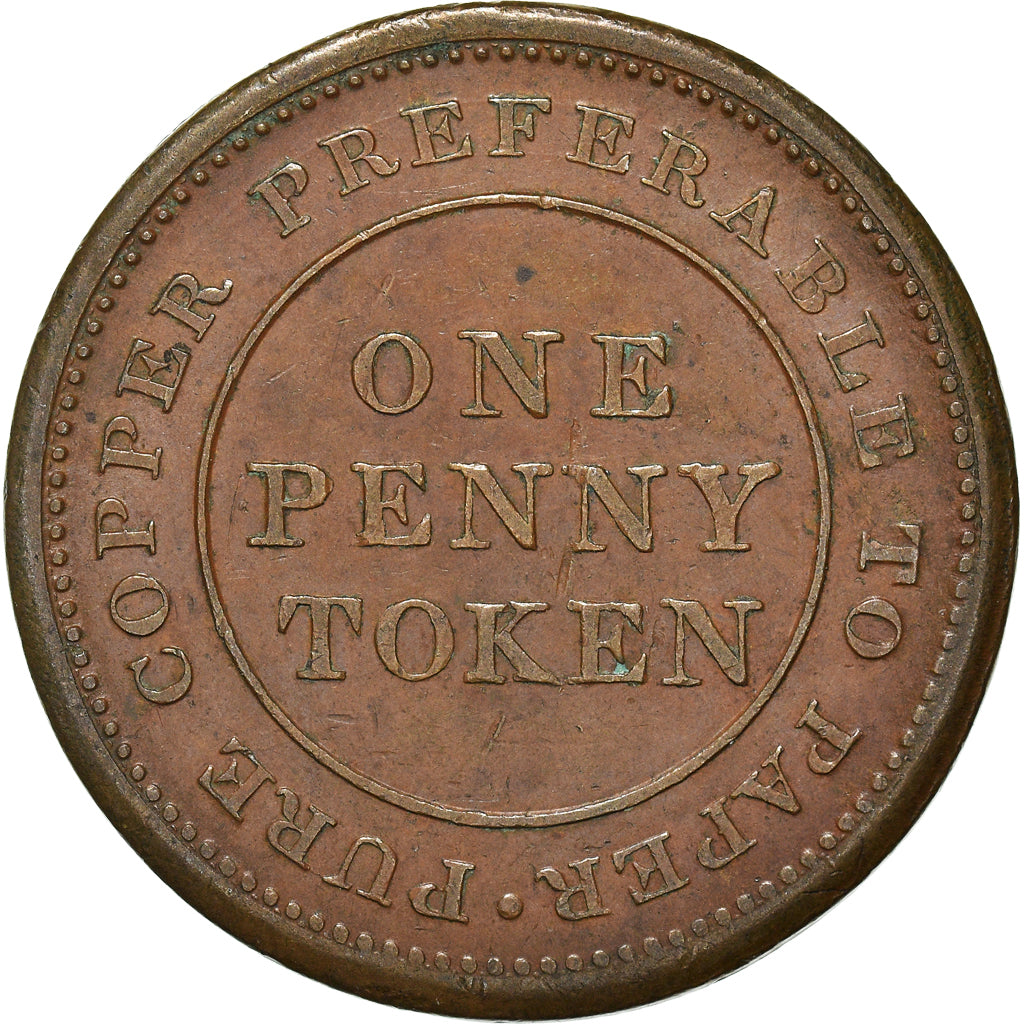 Coin, Canada, Nova Scotia, Trade & Navigation, Penny Token, 1813, AU(50-53)