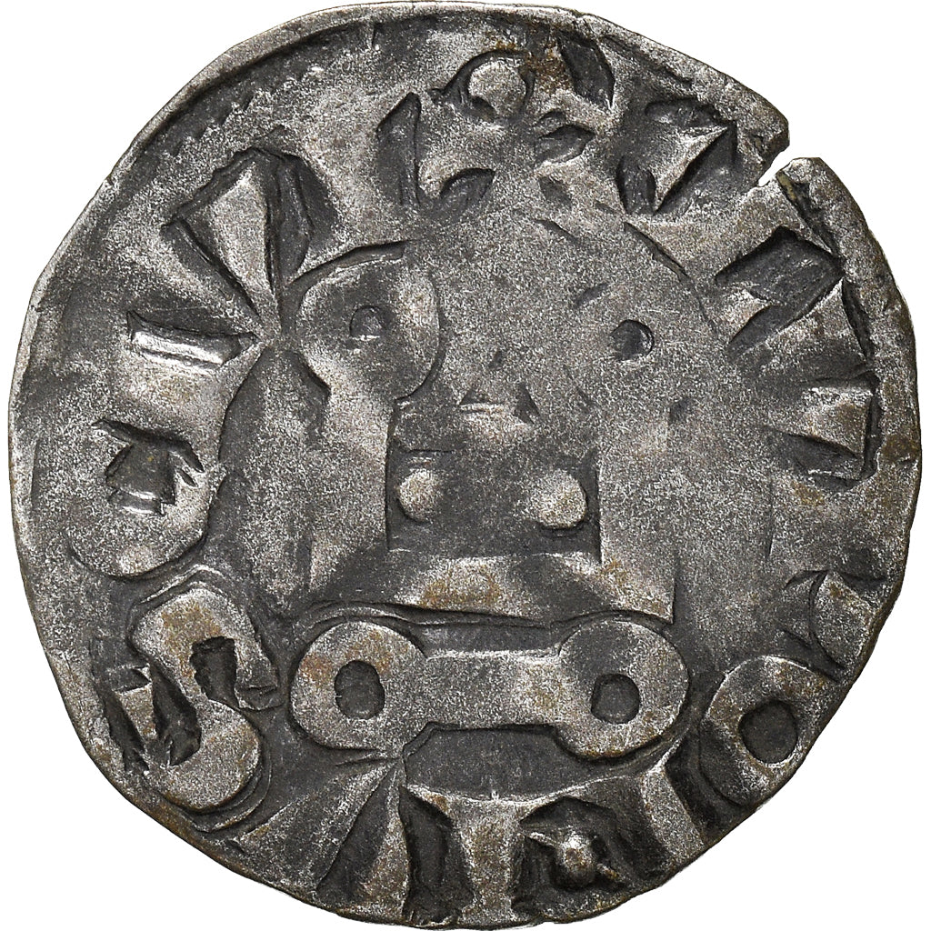 Moeda, França, Louis VIII-IX, Denier Tournois, VF(30-35), Lingote, Duplessy:188