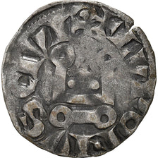 Moneda, Francia, Louis VIII-IX, Denier Tournois, BC+, Vellón, Duplessy:188