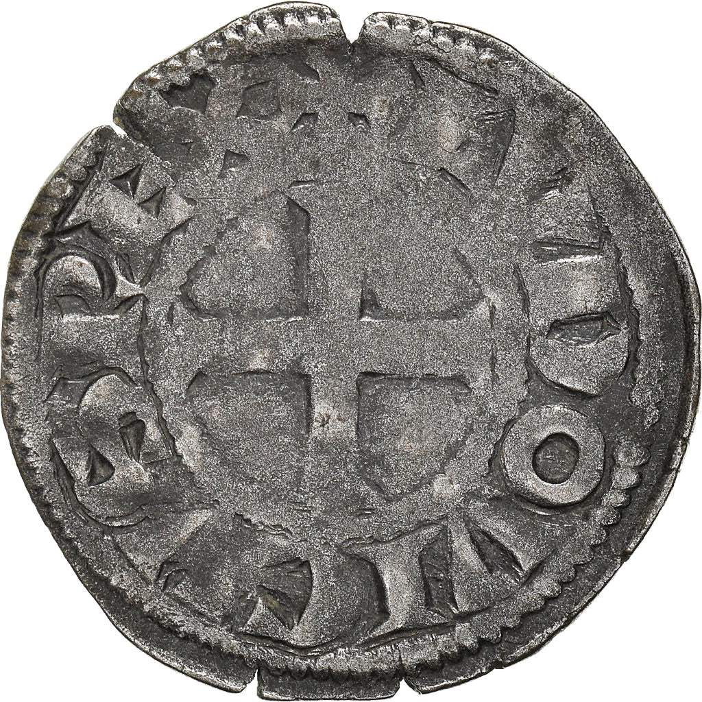 Moneta, Francia, Louis VIII-IX, Denier Tournois, MB+, Biglione, Duplessy:188