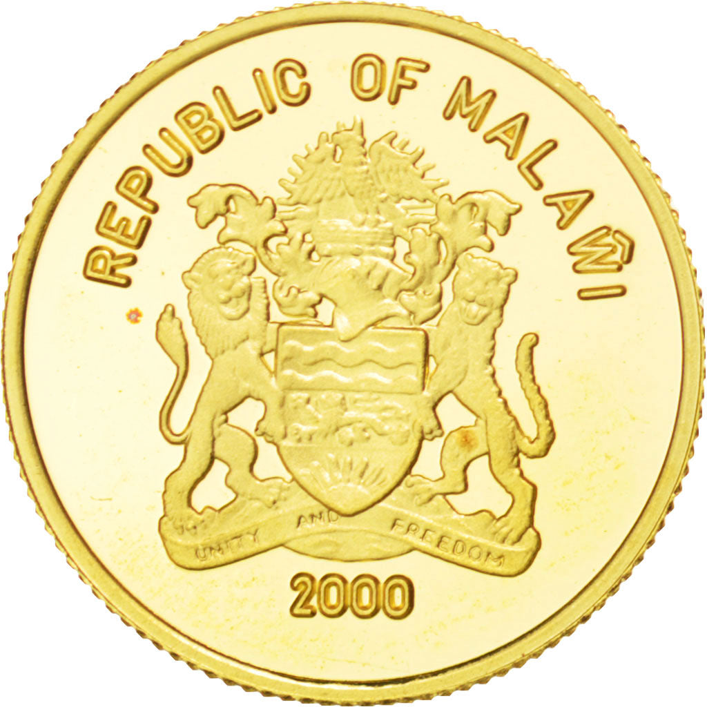 MALAWI, 5 Kwacha, 2000, KM #116, MS(65-70), Gold, 13.92, 1.23