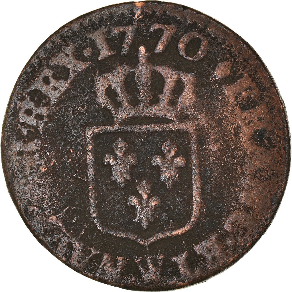Coin, France, Louis XV, Liard, 1770, Lille, VG(8-10), Copper, Gadoury:272
