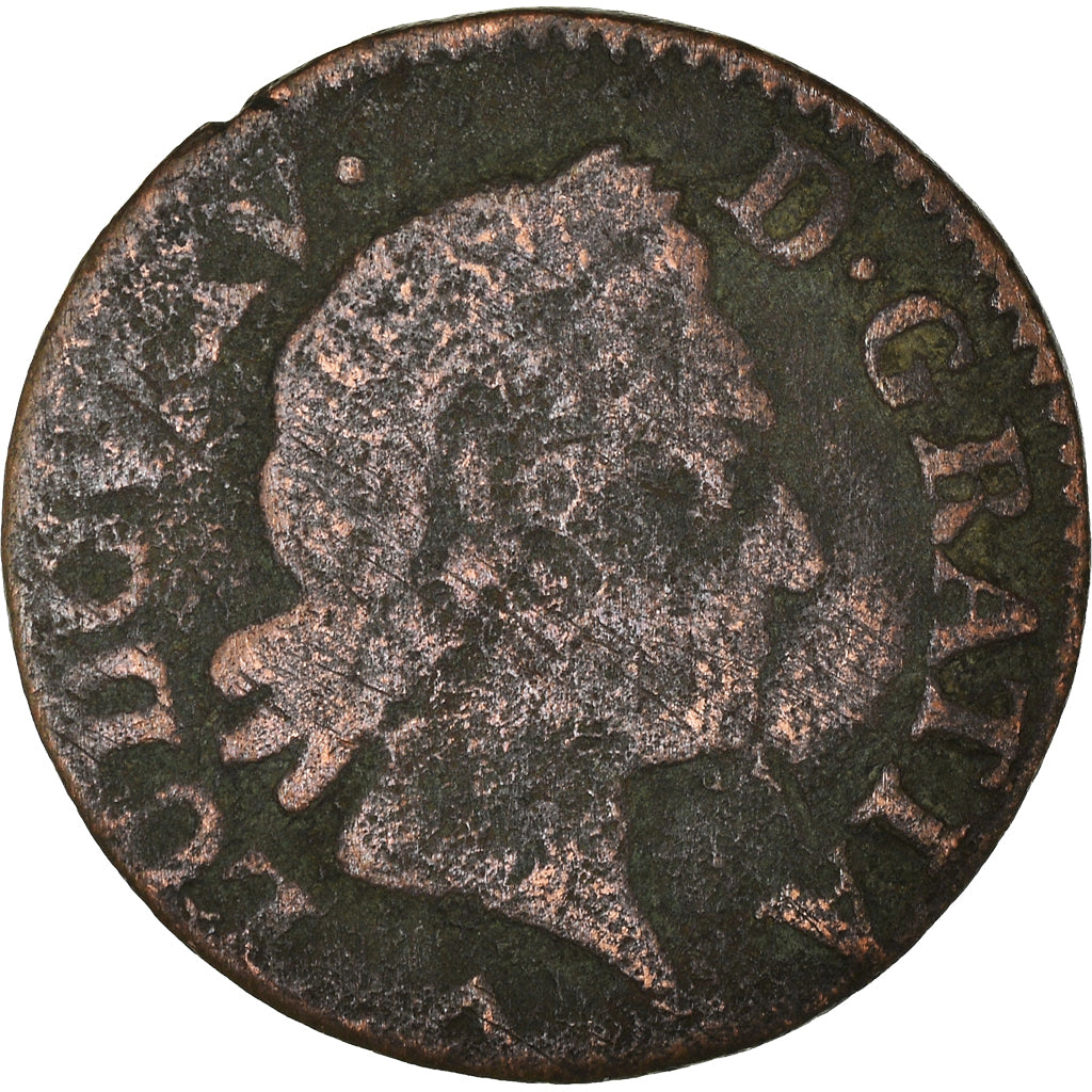Coin, France, Louis XV, Liard, 1770, Lille, F(12-15), Copper, Gadoury:272