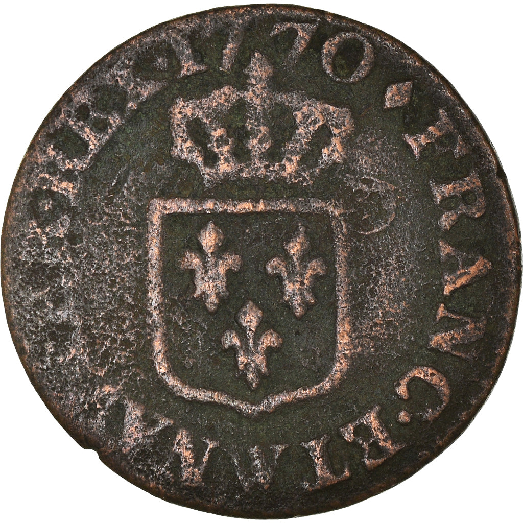 Coin, France, Louis XV, Liard, 1770, Lille, F(12-15), Copper, Gadoury:272