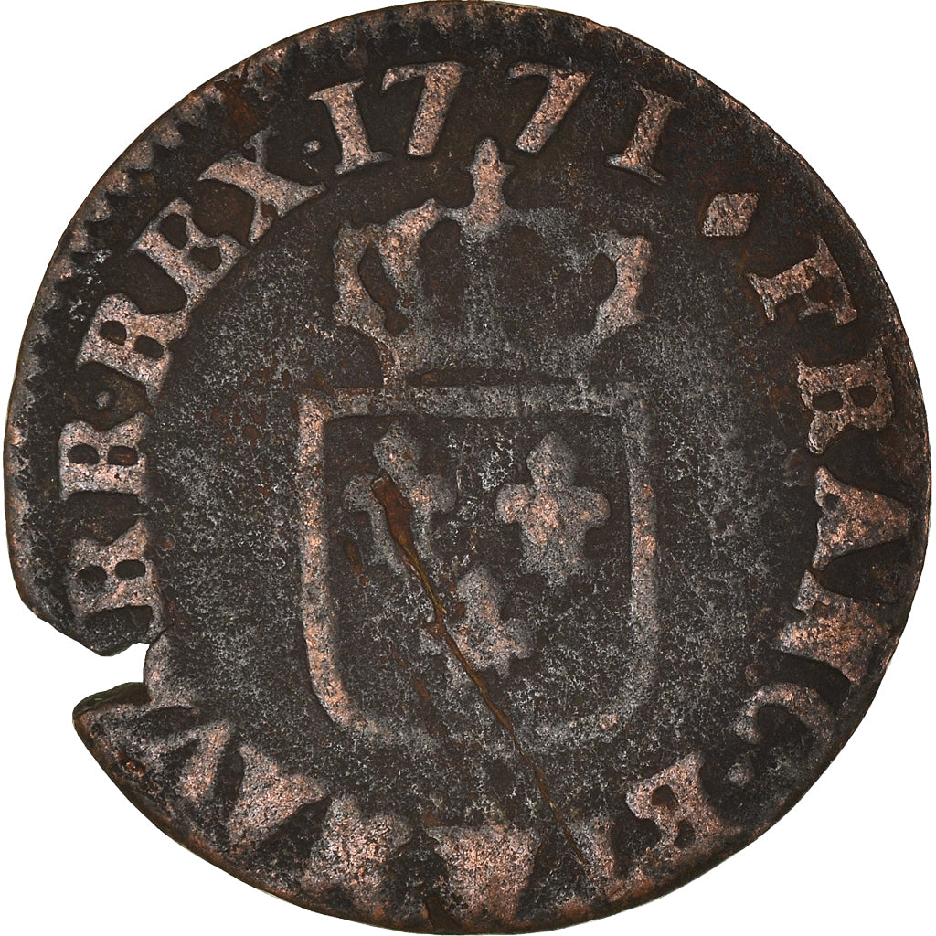 Münze, Frankreich, Louis XV, Liard, 1771, Lille, SGE+, Kupfer, Gadoury:272