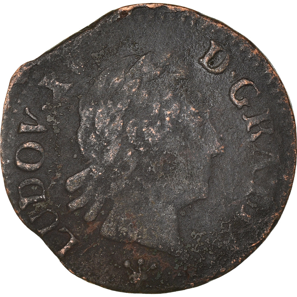Coin, France, Louis XV, Liard, 1770, Reims, F(12-15), Copper, Gadoury:272
