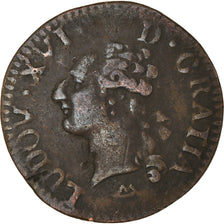Moeda, França, Louis XVI, Liard, 1789/4, Montpellier, VF(20-25), Cobre