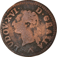 Moneta, Francia, Louis XVI, Liard, 1778, Lille, B+, Rame, Gadoury:348