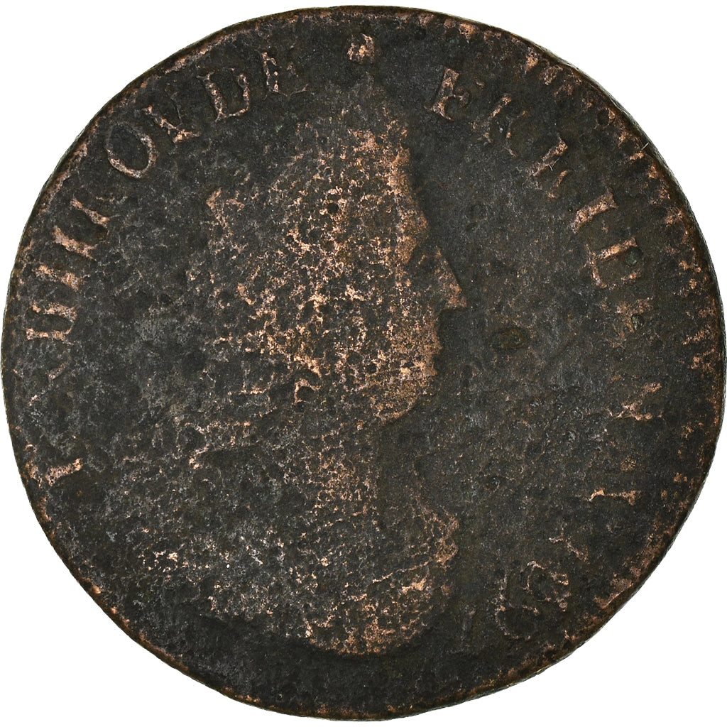 Coin, France, Louis XIV, Liard de France, 1697, Lille, F(12-15), Copper, C2G:190