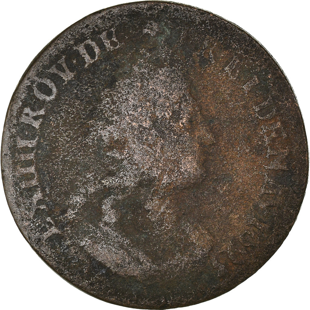 Coin, France, Louis XIV, Liard de France, 1693, Lille, F(12-15), Copper, C2G:190