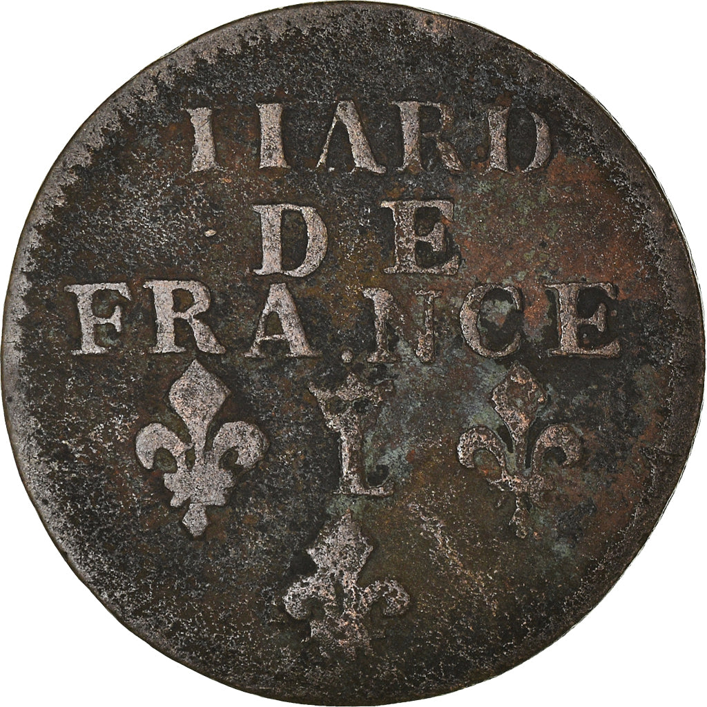 Coin, France, Louis XIV, Liard de France, 1693, Lille, F(12-15), Copper, C2G:190