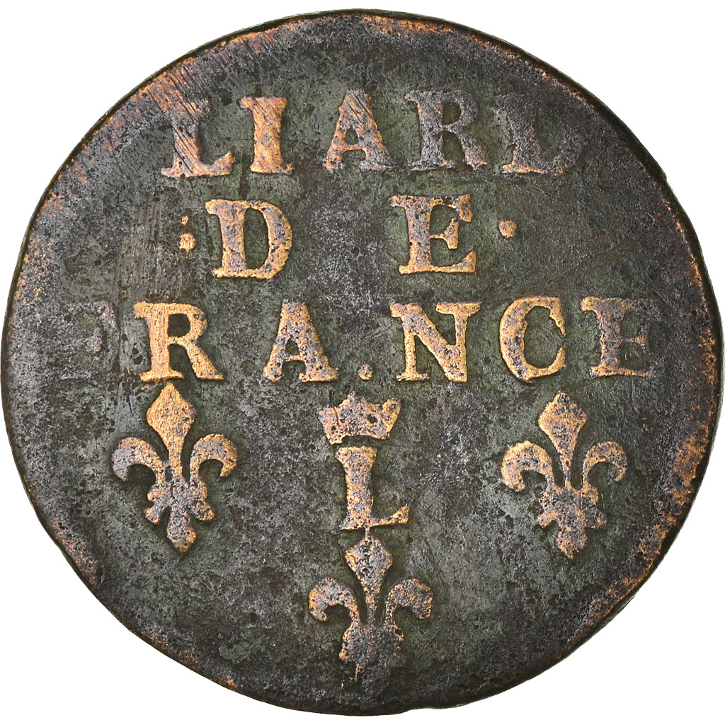 Moeda, França, Louis XIV, Liard de France, 1694, Lille, VG(8-10), Cobre