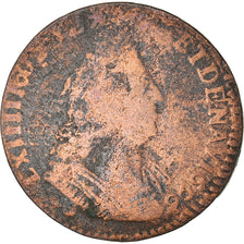 Coin, France, Louis XIV, Liard de France, 1696, Paris, F(12-15), Copper, C2G:208