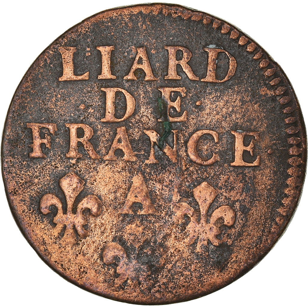 Coin, France, Louis XIV, Liard de France, 1696, Paris, F(12-15), Copper, C2G:208