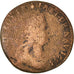Moneta, Francja, Louis XIV, Liard de France, 1693, Amiens, F(12-15), Miedź