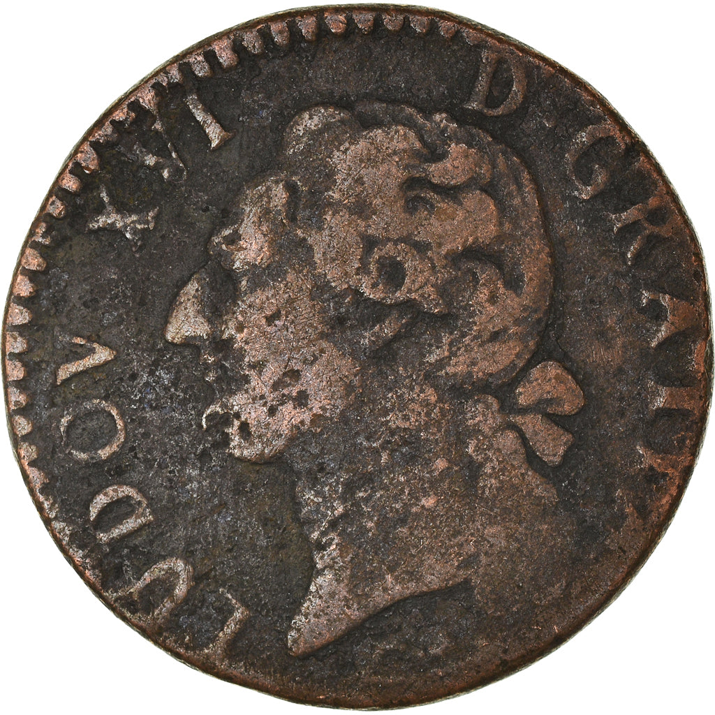 Coin, France, Louis XVI, 1/2 Sol à l'Ecu, 1778, Aix-en-Provence, F(12-15)