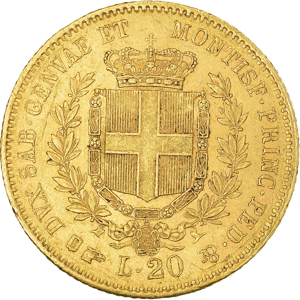 Monnaie, États italiens, SARDINIA, Vittorio Emanuele II, 20 Lire, 1861, Torino