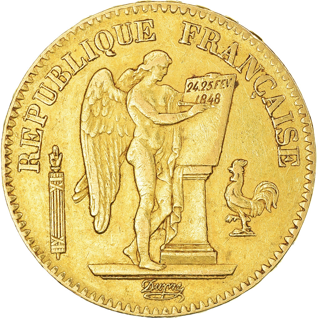Munten, Frankrijk, Génie, 20 Francs, 1848, Paris, ZF, Goud, KM:757