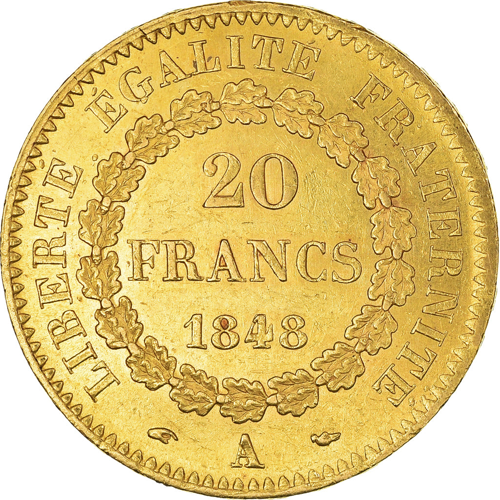 Münze, Frankreich, Génie, 20 Francs, 1848, Paris, VZ, Gold, KM:757