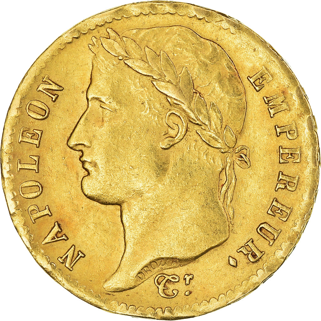 Moeda, França, Napoléon I, 20 Francs, 1812, Paris, AU(50-53), Dourado
