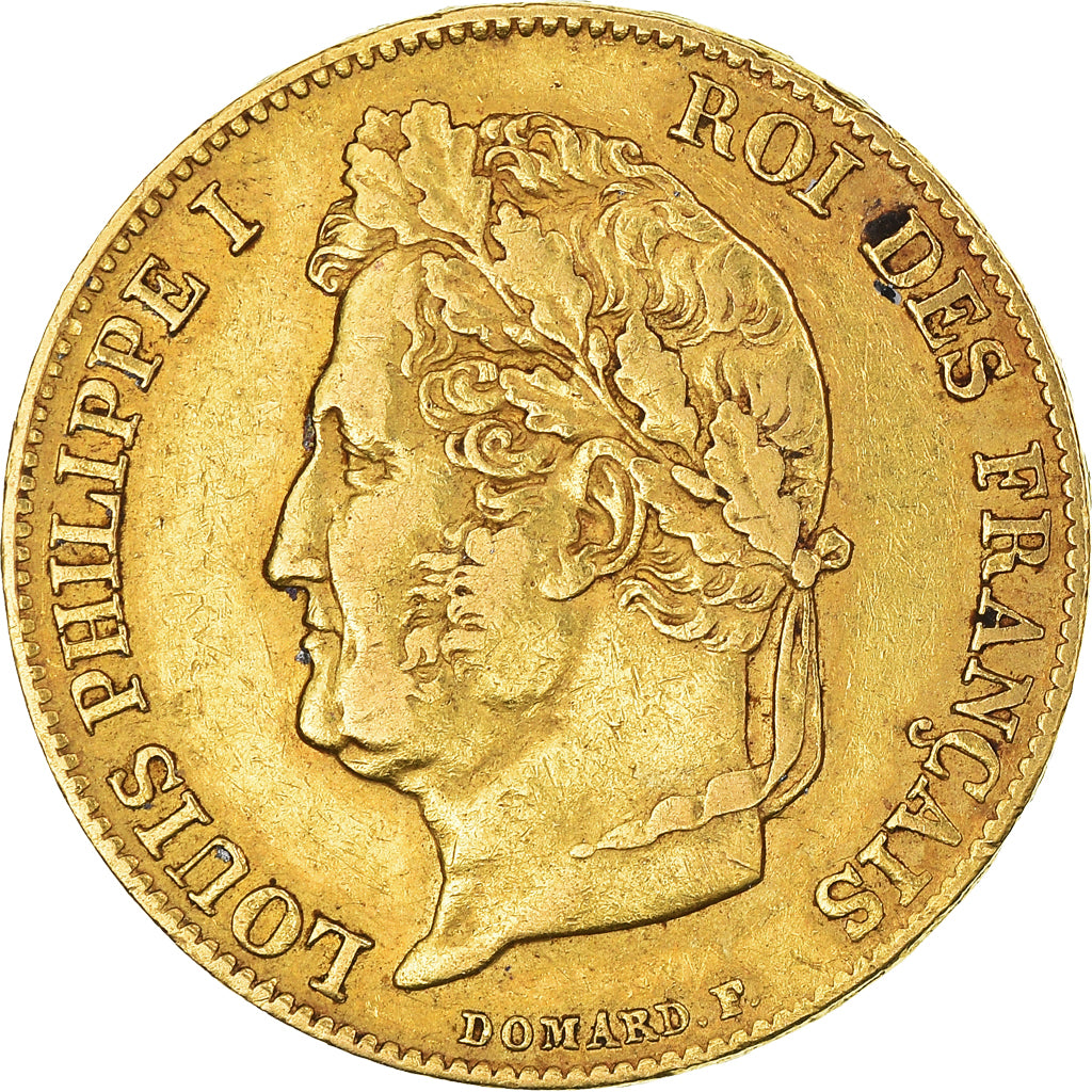 Moeda, França, Louis-Philippe, 20 Francs, 1839, Paris, EF(40-45), Dourado