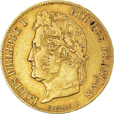 Moeda, França, Louis-Philippe, 20 Francs, 1839, Paris, EF(40-45), Dourado