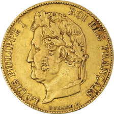 Moeda, França, Louis-Philippe, 20 Francs, 1847, Paris, EF(40-45), Dourado