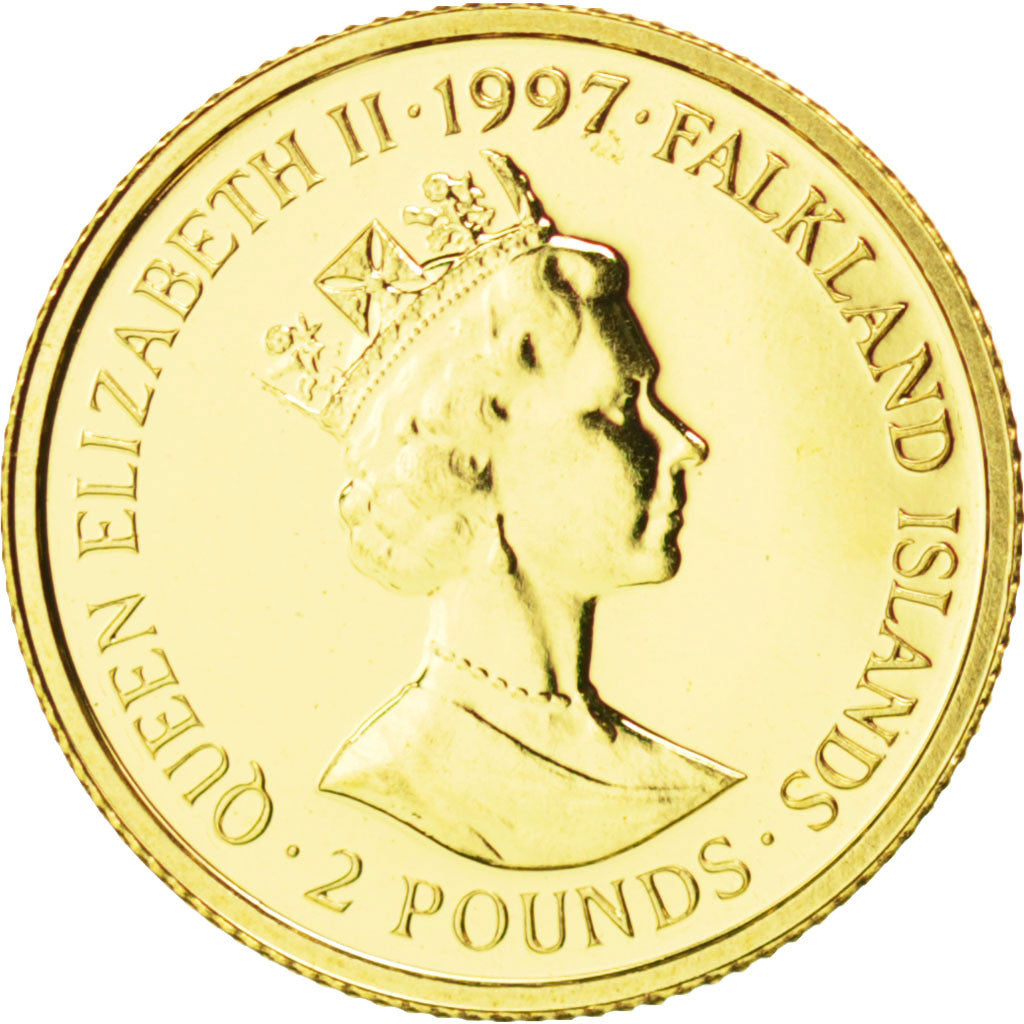 FALKLAND ISLANDS, 2 Pounds, 1997, British Royal Mint, KM #112, MS(65-70), Gold,.